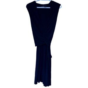 Norma Kamali sleeveless twist drape front dress black women's size XL